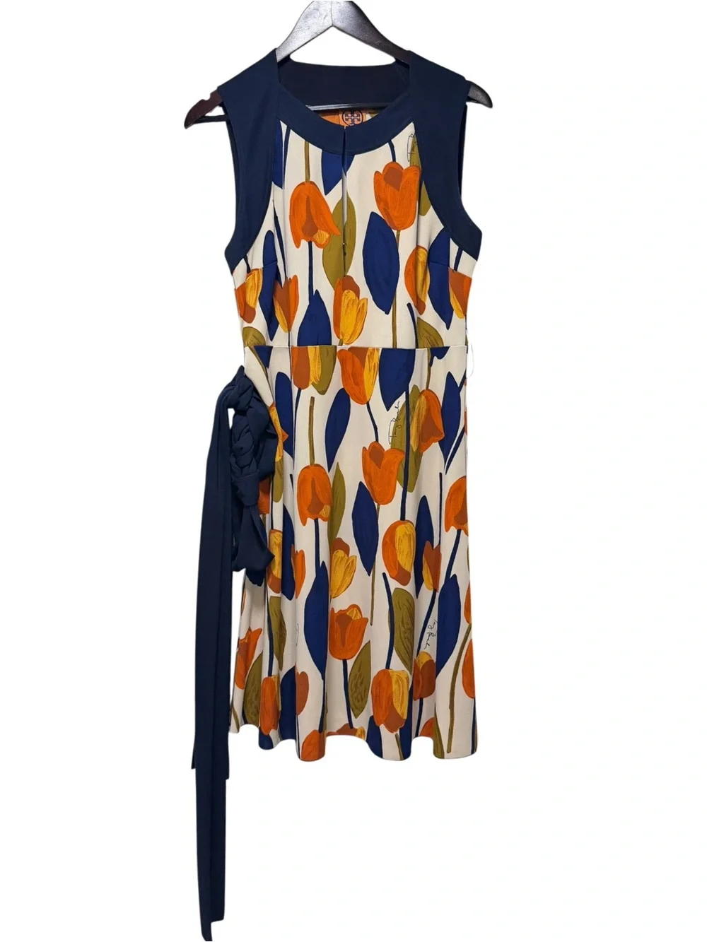 Tory Burch Atley Tulip Print Sleeveless Midi Dress Women’s Size Large